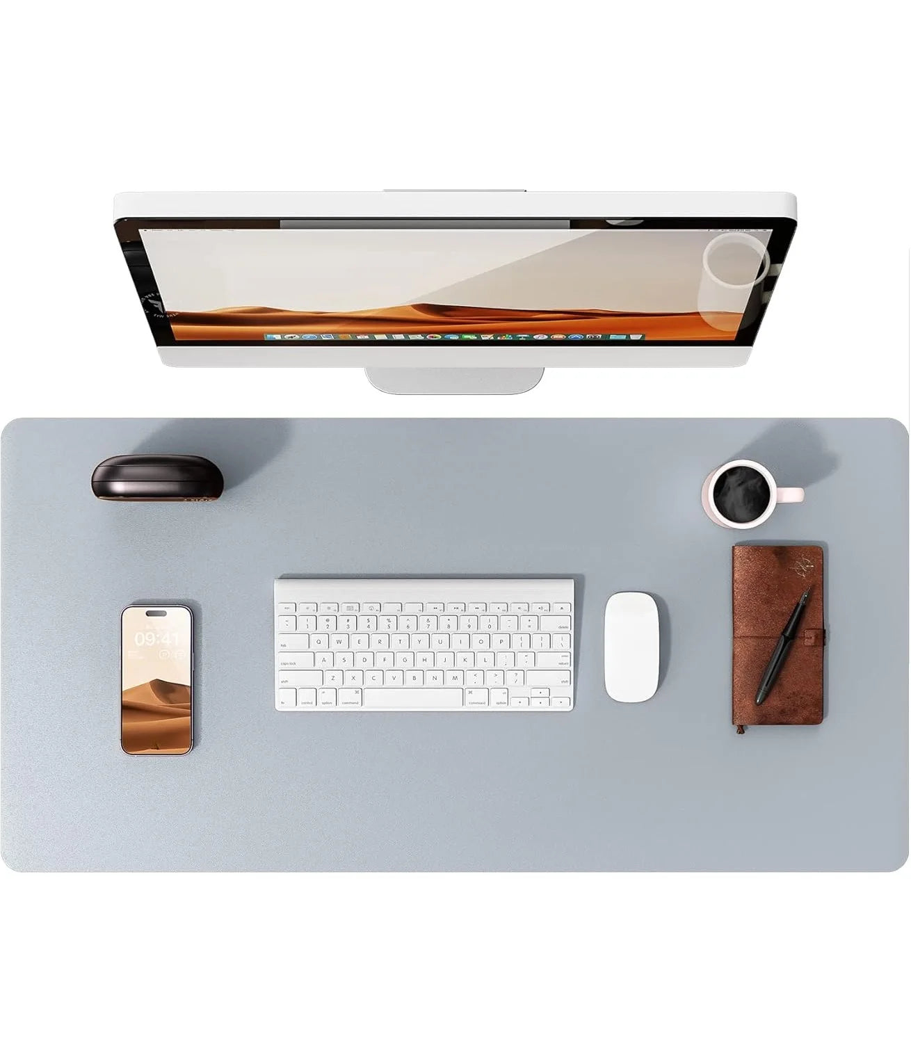 Tappetino Per Mouse Grande In Pelle PU Antiscivolo Per Scrivania E Laptop