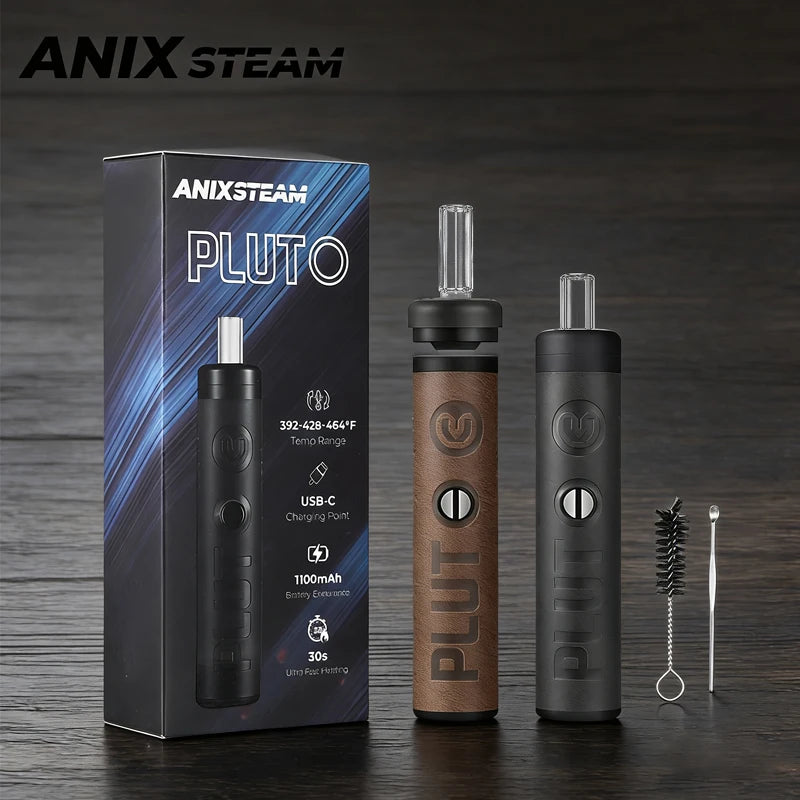 Anix-Steam Plutone Vaporizzatore per erbe secche 1100mAh Impostazione della temperatura a 3 velocità Kit sigaretta elettronica con camera di riscaldamento in acciaio inossidabile 304