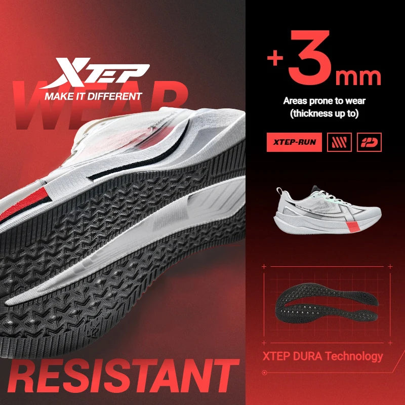 Xtep 2000 km 5.0 Scarpe da corsa Morbide scarpe da ginnastica universali Cuscino Durevole da jogging Scarpe leggere resistenti all'usura 874119110023