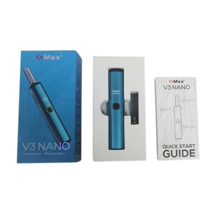 Nuovo Arrivo XMAX V3 Nano Kit Vaporizzatore per Erbe Secche con Batteria Integrata da 1000mAh, Riscaldamento Ibrido, Bocchino in Vetro, Penna Vape TC, Sigarette Elettroniche