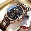 2024 Fashion Men Watch Fashion Top Luxury Sport Men's Wristwatch Waterproof Luminous Leather Date Quartz Watches Man Clock