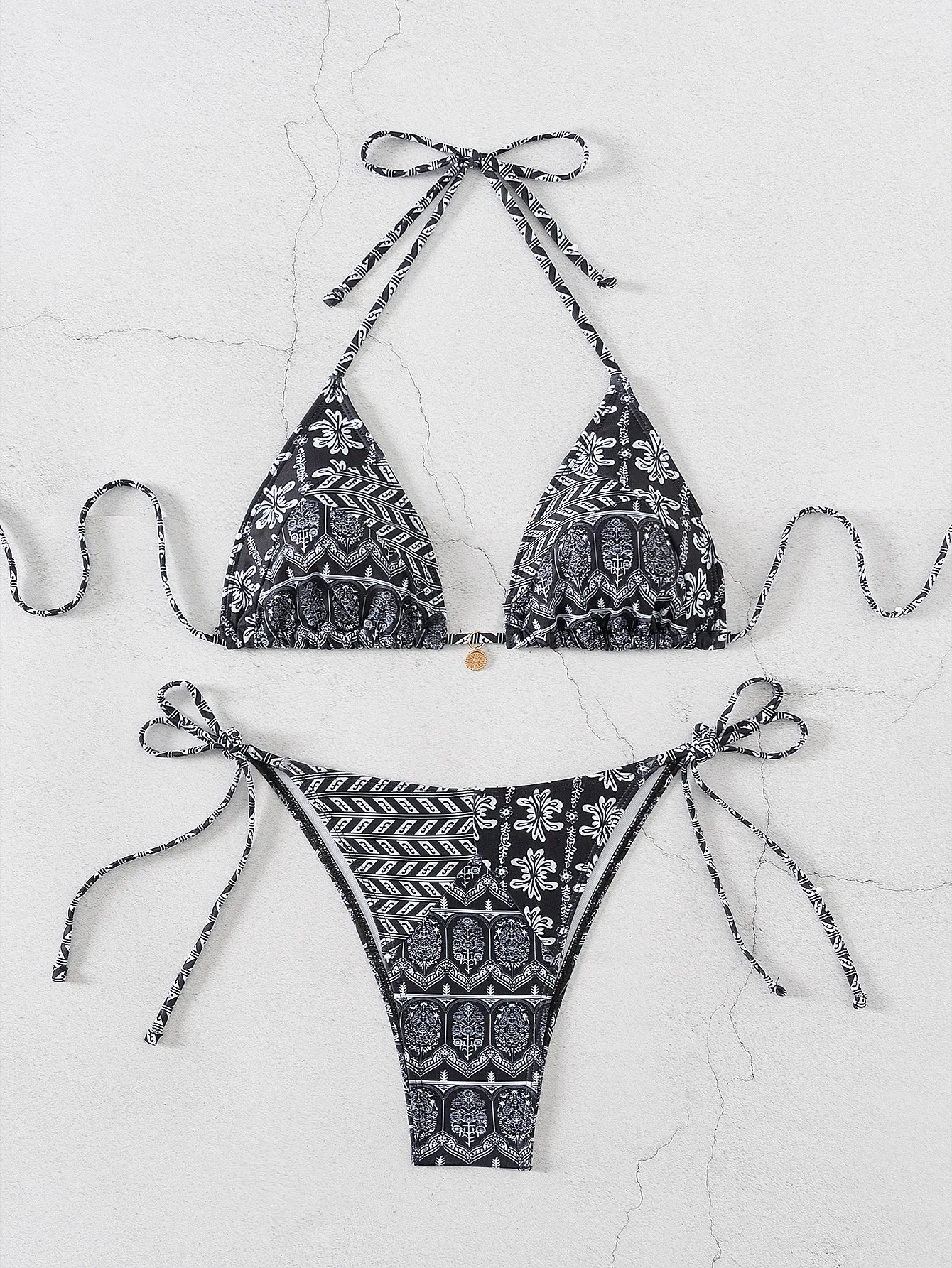 Nuovo Set Bikini Triangolo 2026 - Costume da Bagno Push-Up con Stampa Floreale e Slip Brasiliano