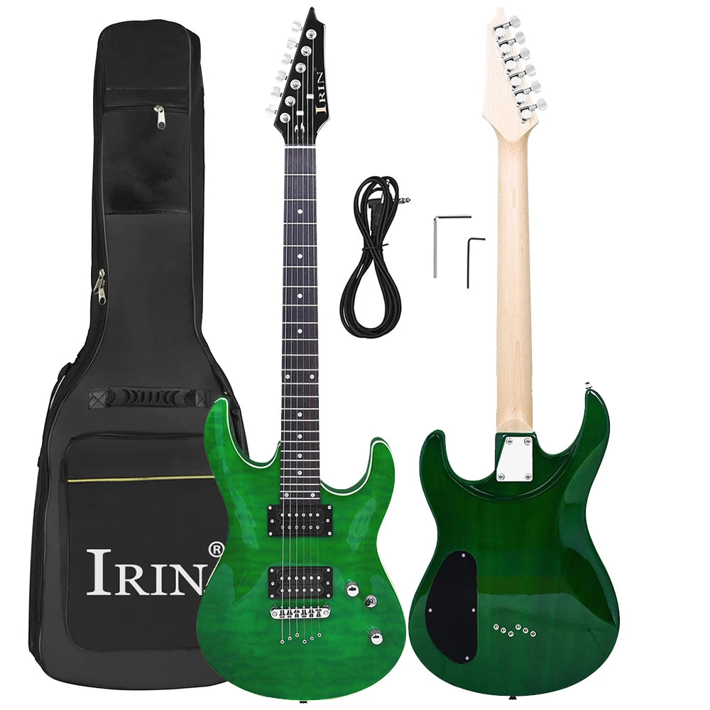 IRIN Chitarra elettrica a 6 corde 24 tasti Tecnologia corpo in acero Tastiera in legno Guitarra elettrica con cavo chiave per borsa