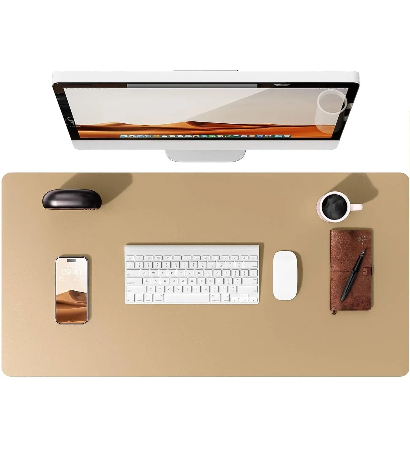 Tappetino Per Mouse Grande In Pelle PU Antiscivolo Per Scrivania E Laptop