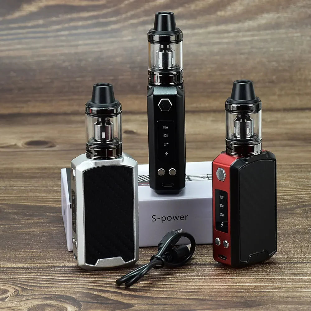wolfcoolvape Kit scatola Vape Mod da 80 W con batteria da 2200 mAh Display a LED Vaporizzatore Kit iniziale per sigaretta elettronica Penna Vape per vapori