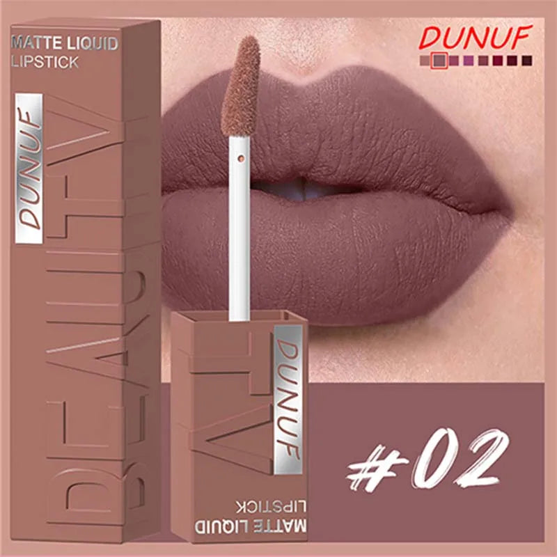 Matte Velvet Lip Gloss Long Lasting Silky Smooth Liquid Lipstick Not Easy To Fade Lipgloss Makeup Sexy Purple for Women Lip Tint
