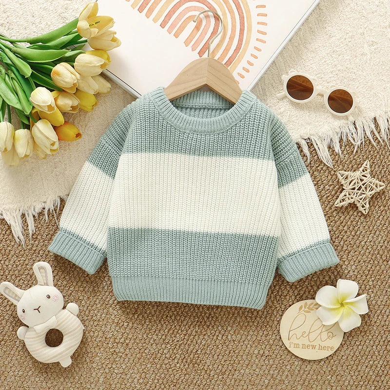 Neonati maschi Maglioni Vestiti Autunno Inverno Lavorato a maglia Infantile Pullover unisex Girocollo Maniche lunghe Maglieria per bambini Top 1-3 anni