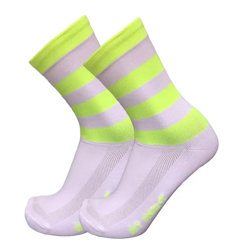New stripe Dot Cycling Socks Top Quality Professional Brand Sport Socks Breathable Bicycle Sock Outdoor Racing Running Socks
