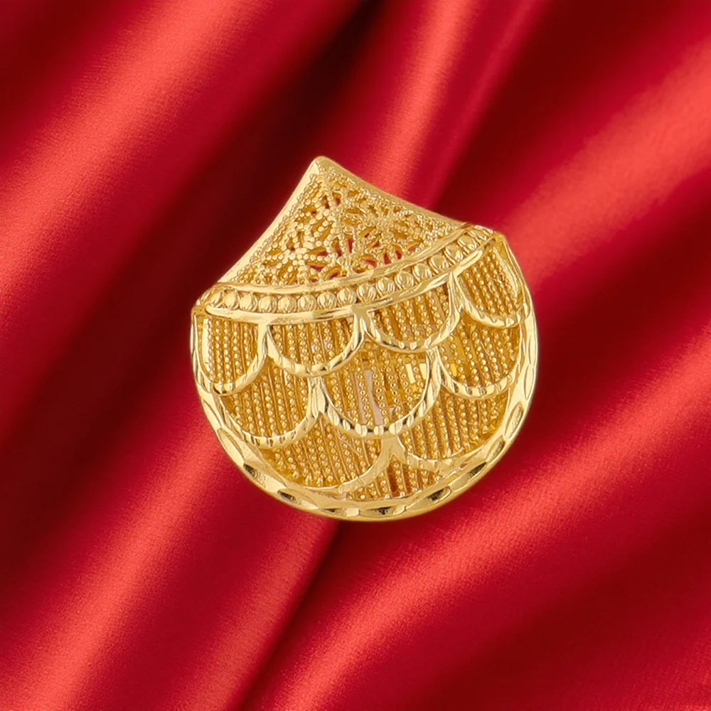 Dubai 24k Gold Plated Jewelry Sets for Women Earrings Necklace Rings Indian Bridal Costume Sets Nigerian Wedding Party Gifts
