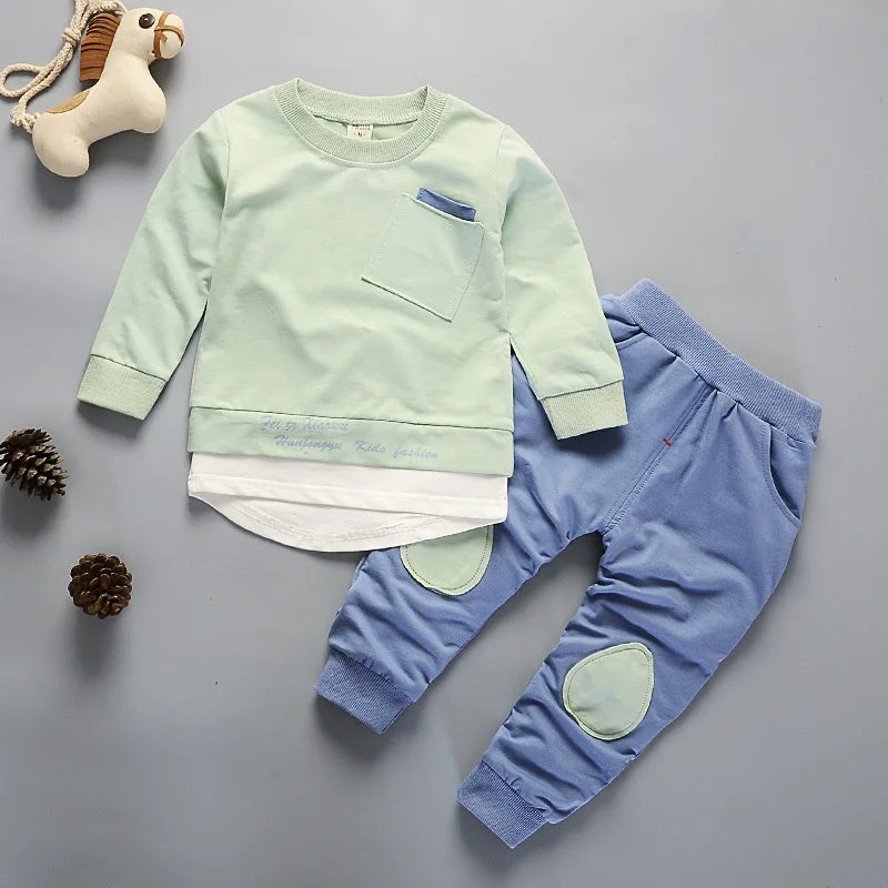 Nuova Primavera Autunno Neonata Vestiti Vestito Infantile Abiti Per Bambini T-Shirt Pantaloni 2 Pz/set Bambino Casual Costume Per Bambini Tute
