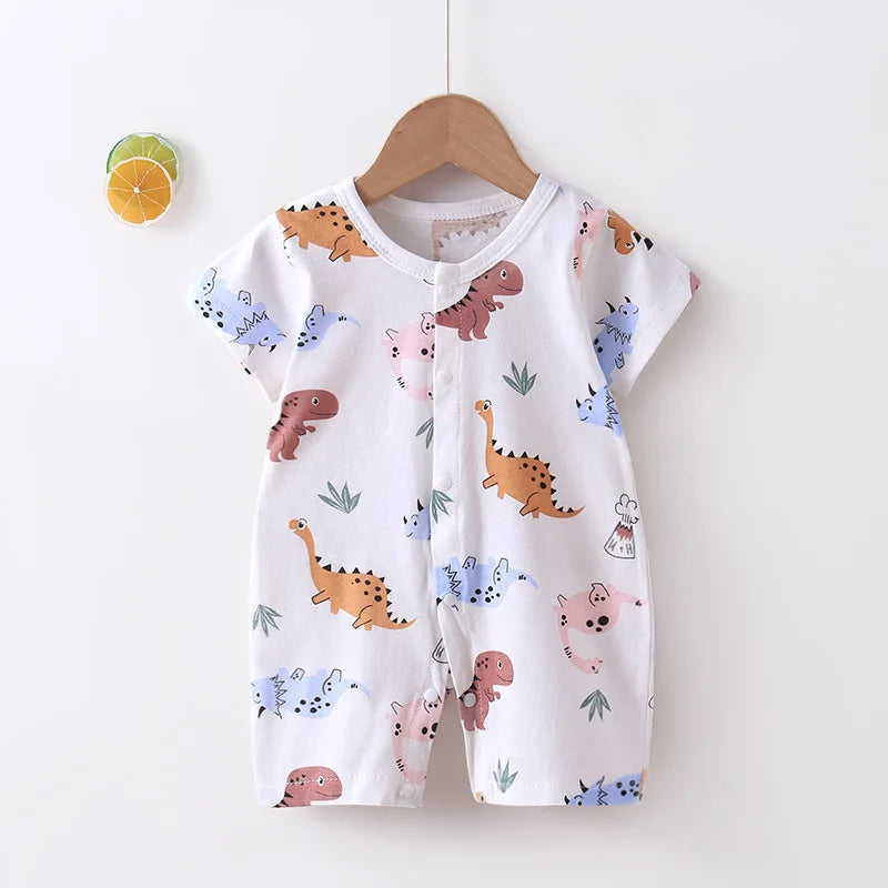 Tutine Neonato 2026 Nuove in Cotone Puro Estive per Bambini e Bambine, Pagliaccetti a Maniche Corte Sottili con Bretelle, Abbigliamento per Neonati