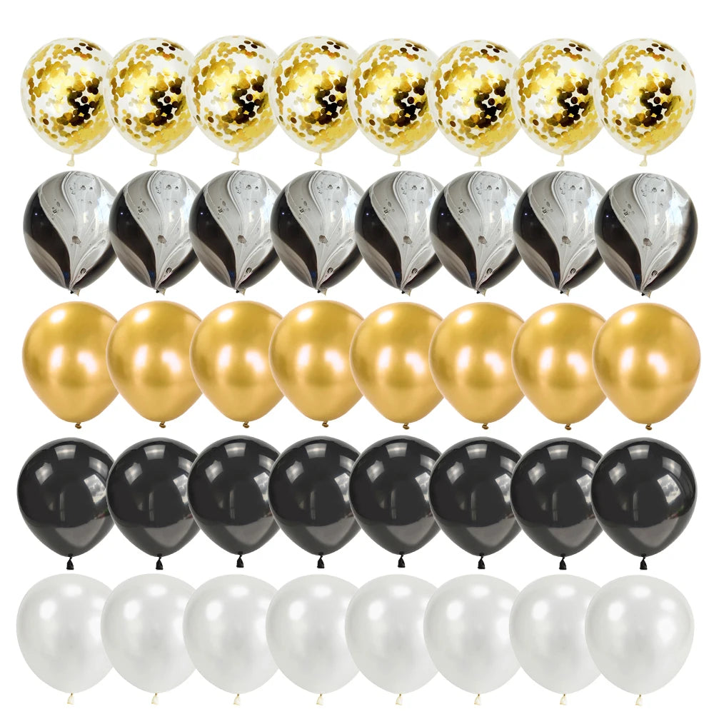 Set di stoviglie usa e getta per compleanno in oro nero, piatti di carta, tazze, tovaglioli, tovaglie, decorazione per feste di buon compleanno per adulti, matrimonio