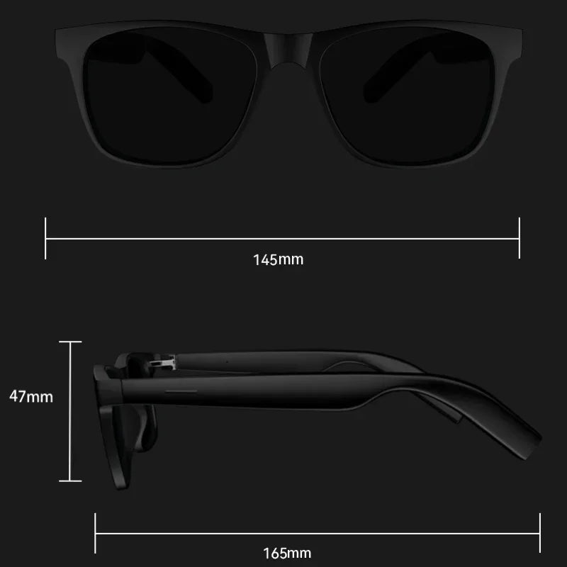 Occhiali intelligenti Lenovo AI con controllo remoto, fotografia touch, assistente vocale, chiamate Bluetooth wireless, cuffie per uomo e donna, idee regalo