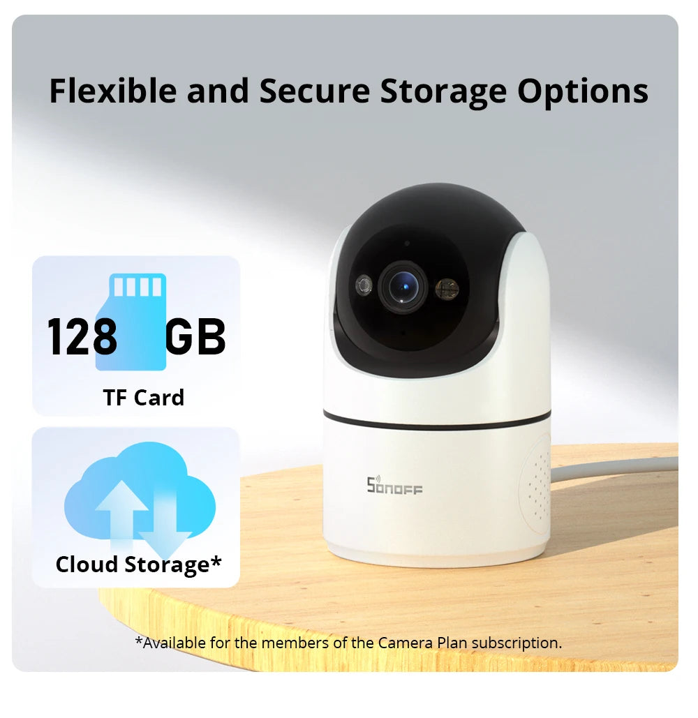 SONOFF CAM PT2 Smart Home Security Camera Smart Night Vision 360° Panoramic View Remote HD Monitoring with Real-Time Interaction