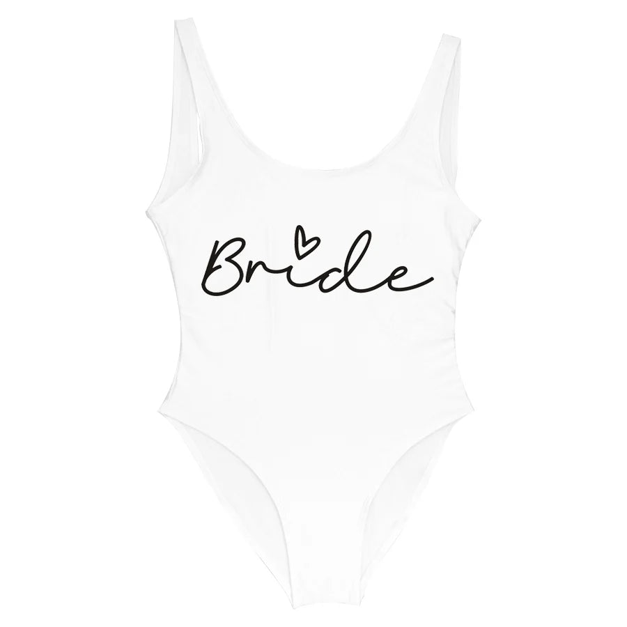 S-3XL Team Bride Costume intero Squad Donna Blush Pink Costumi da bagno Addio al nubilato Costumi da bagno Beatchwear Costume da bagno