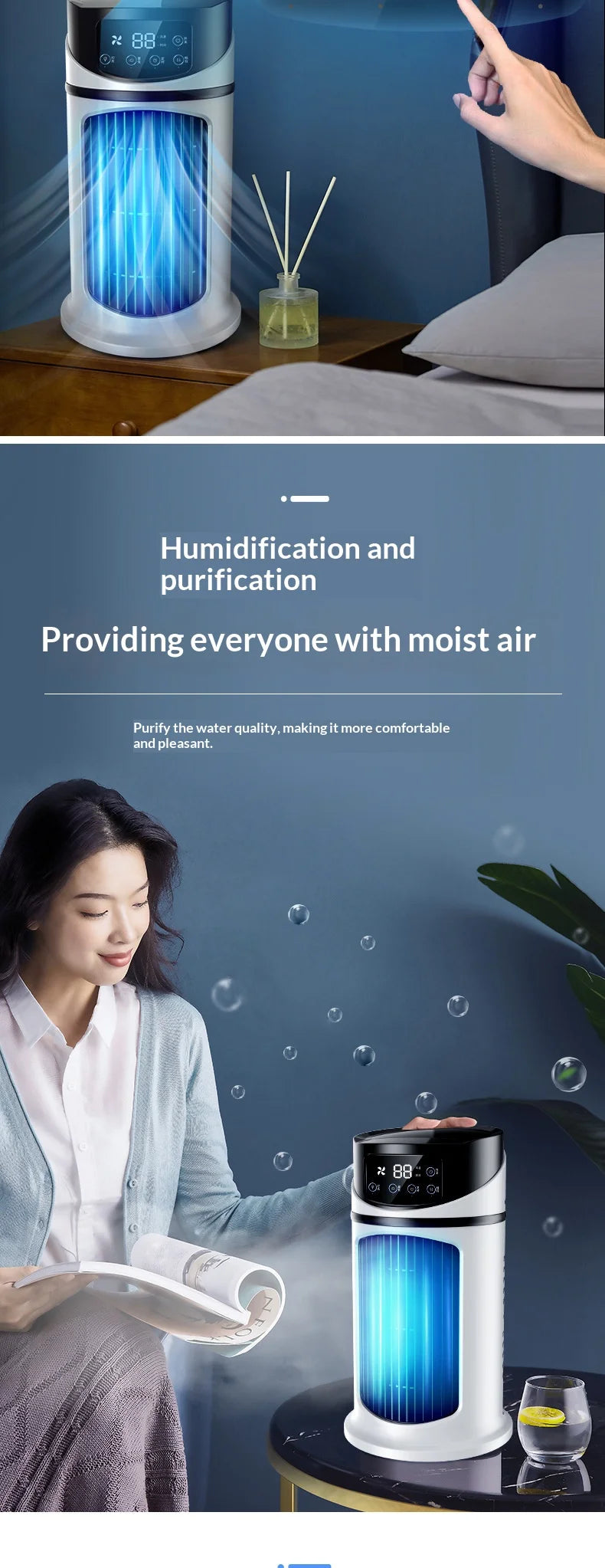 Mini condizionatore d'aria portatile, ventilatore rinfrescante ad acqua, climatizzatore per ufficio, condizionatore d'aria mobile