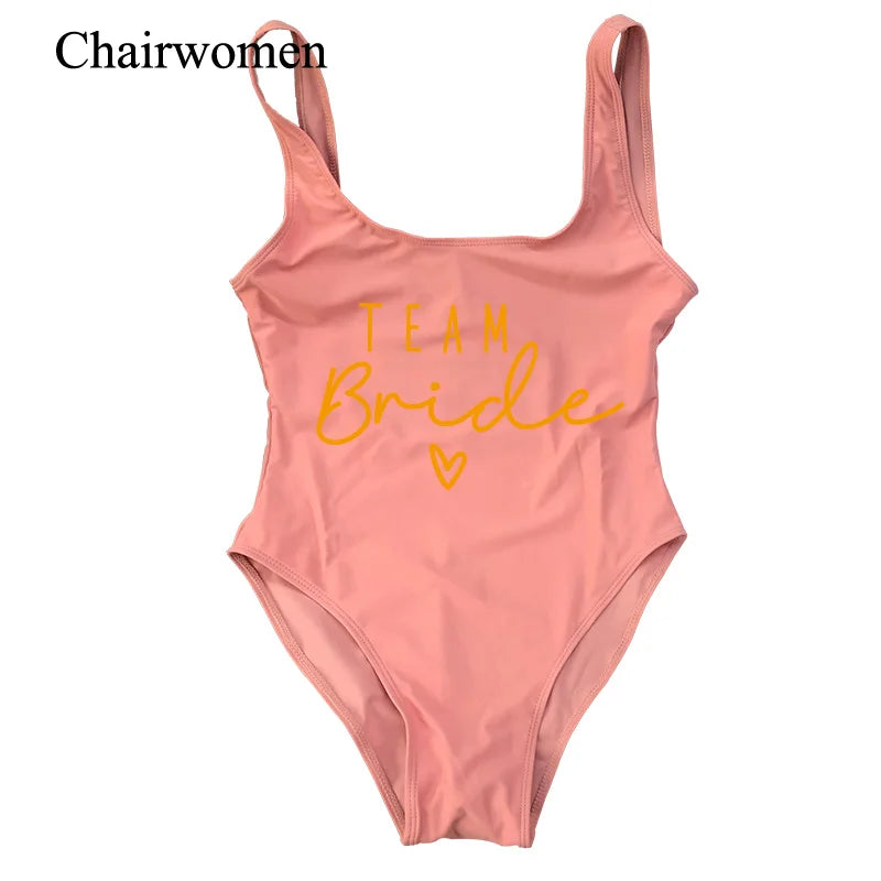 Costumi da bagno per addio al nubilato Costumi da bagno interi per la sposa della squadra Sposa per essere donna Costumi da bagno rosa Costumi da bagno per addio al nubilato Beatchwear