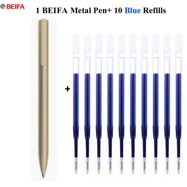 BEIFA Metal Gel Ink Sign Pen Rotating 0.5MM Black Switzerland Refill Business Signing School Office Stationery