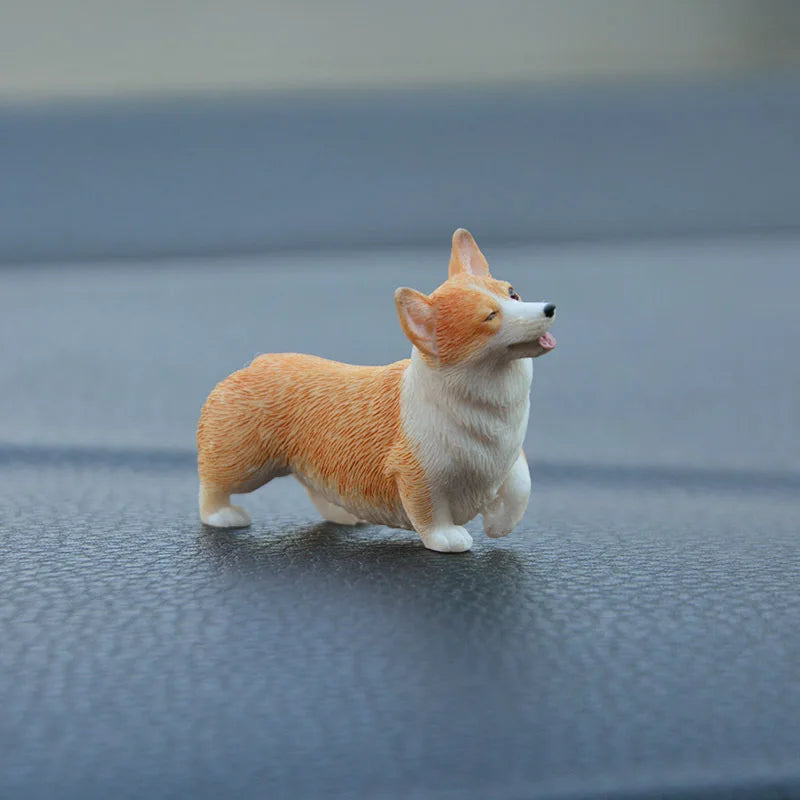 Mini Corgi Car Decoration Resin Crafts Dog Desk Decoration Decoration Simulation Cake Baking Decoration Kawaii Accessories