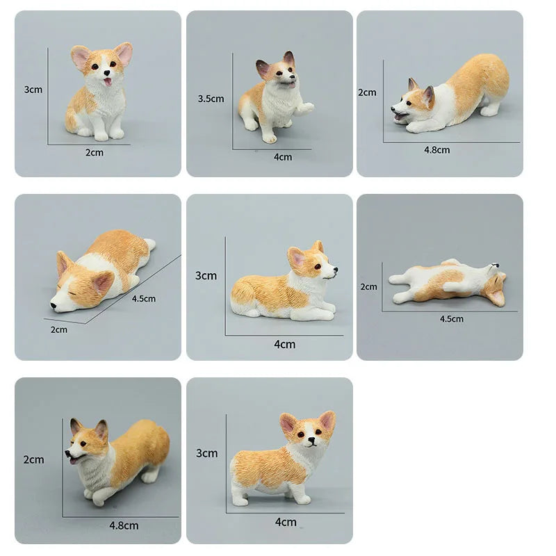 Mini Corgi Car Decoration Resin Crafts Dog Desk Decoration Decoration Simulation Cake Baking Decoration Kawaii Accessories