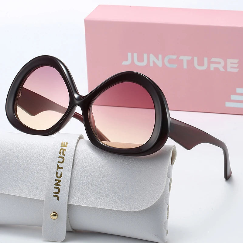 JUNCTURE Fashion Oval Women Sunglasses Dress Up Sun Glasses Big Frame Gradient Lady Party Holiday Gifts Sunglasses for Women
