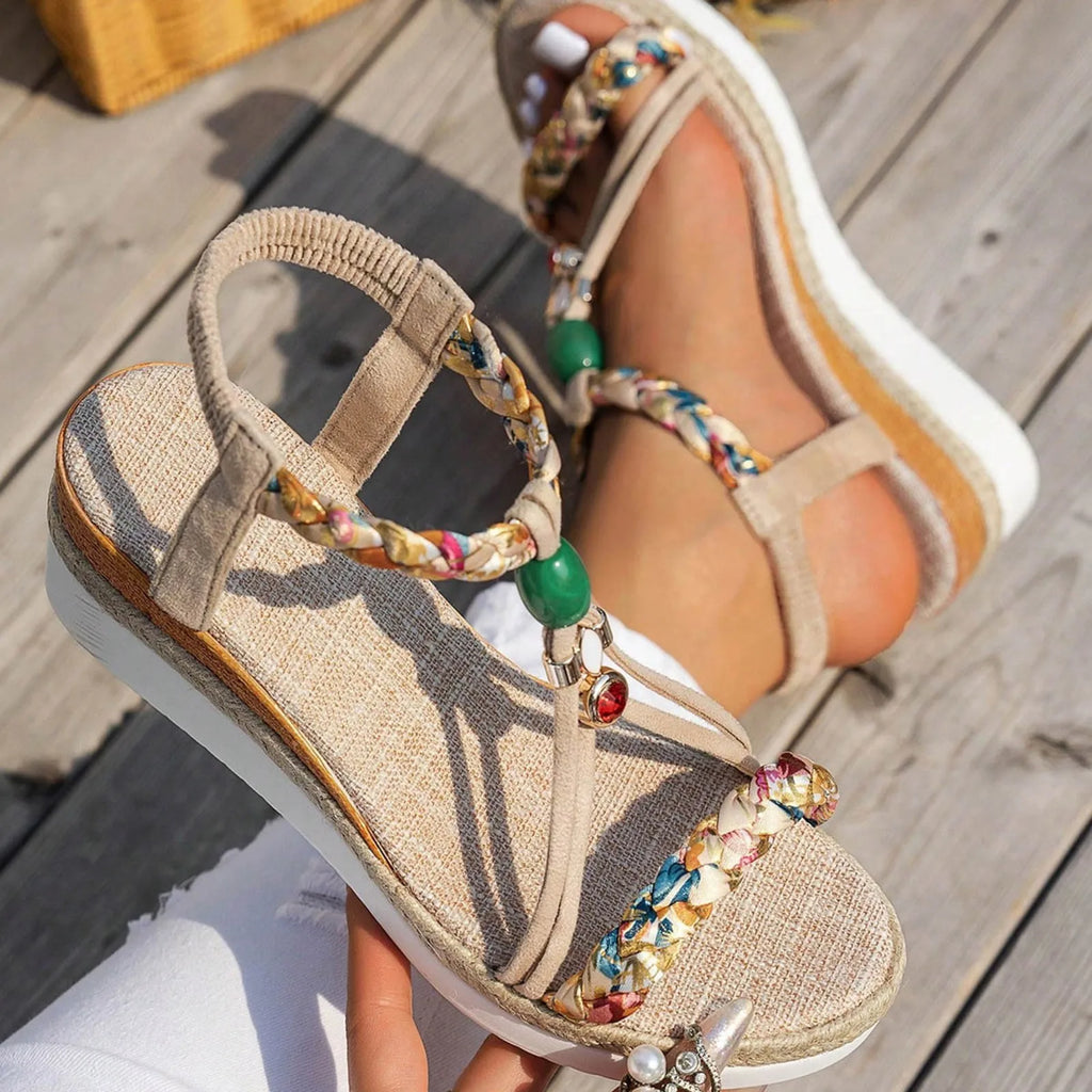 Sandali eleganti da donna Scarpe con zeppa con suola spessa Scarpe da donna Capispalla casual alla moda Sandali estivi da donna carini Taglia 12