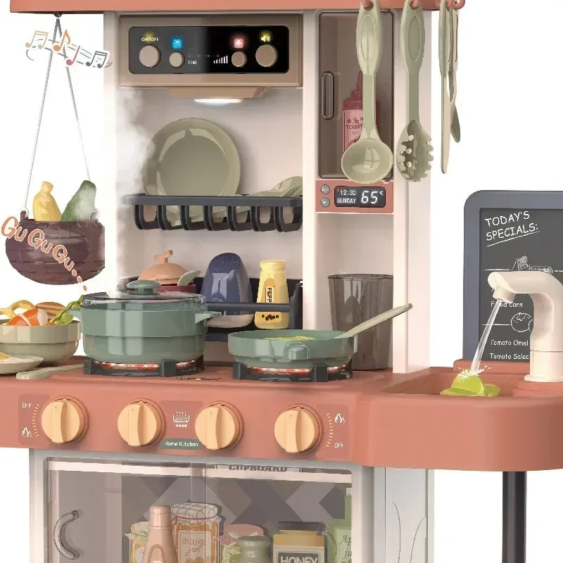72cm moda per bambini che giocano a casa simulazione utensili da cucina cucinare Mini giocattoli da cucina musica leggera regalo di natale