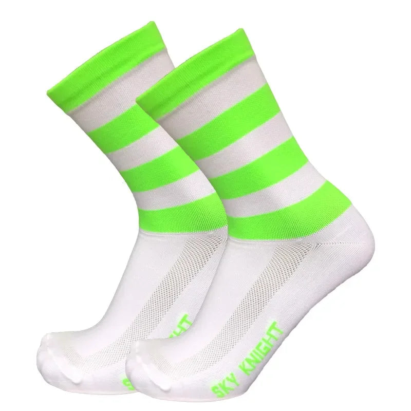 New stripe Dot Cycling Socks Top Quality Professional Brand Sport Socks Breathable Bicycle Sock Outdoor Racing Running Socks