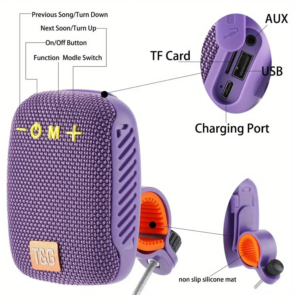 TG392 Mini altoparlante Bluetooth portatile per bicicletta da esterno Radio FM impermeabile Supporta altoparlante wireless per bicicletta subwoofer TWS/TF/AUX