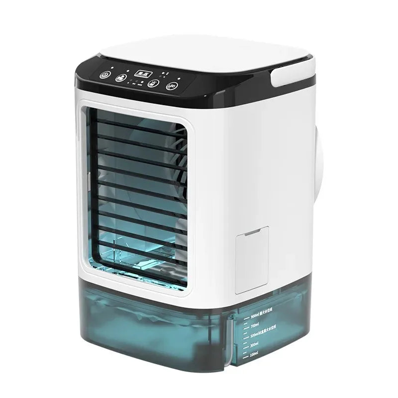 Condizionatore portatile domestico, ventilatore da scrivania con doppia atomizzazione ad ultrasuoni, 3 velocità, silenzioso, con luce notturna, condizionatore d'aria da tavolo