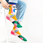 Calze Da Donna Cartoon Harajuku Cotone Skater Per Ragazze Streetwear Con Grafica A Righe Esclusive