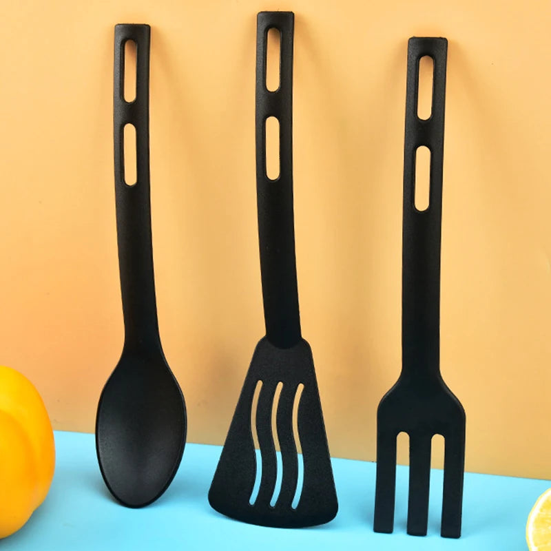 1/3PCS Utensili da cucina in nylon Set Utensili da cucina da cucina Tornitore a fessura Cucchiaio solido Forchetta Per bambini Forchetta Cucchiaio Stoviglie