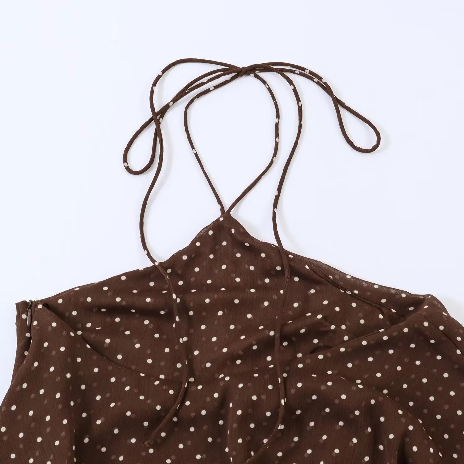 Nuovo Abito Estivo da Donna 2026, Elegante Vestito Chic con Collo a Cascata, Mini Abito Comodo a Pois per Feste e Balli