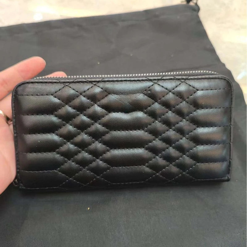 Nuovo Portafoglio da Donna ZV in PU con Catena Metallica, Porta Carte, Pochette in Denim, Portamonete, Portafoglio Piccolo