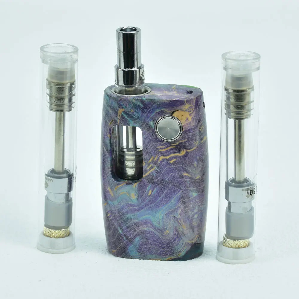 Wolfcoolvape Kit Pod in legno stabilizzato 380mA batteria di preriscaldamento vaporizzatore Vape Box tensione variabile Fit 510 serbatoio dell'olio Cc-ell spesso