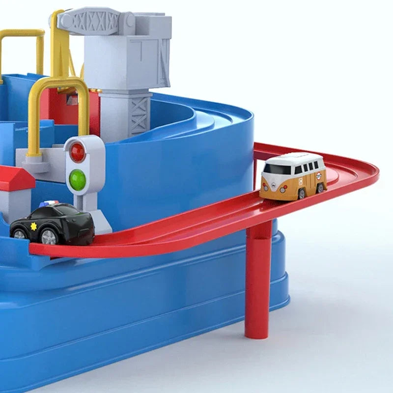 Modello di auto ferroviaria da corsa Giocattoli educativi Pista per bambini Gioco di avventura Cervello Meccanico Interattivo Treno Animali Giocattolo razzo spaziale
