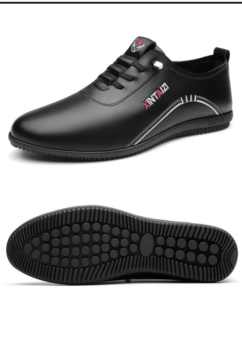 2024 scarpe casual da uomo in pelle versatili calzature bianche da lavoro moda antiscivolo mocassini comodi maschili nuovo piatto leggero