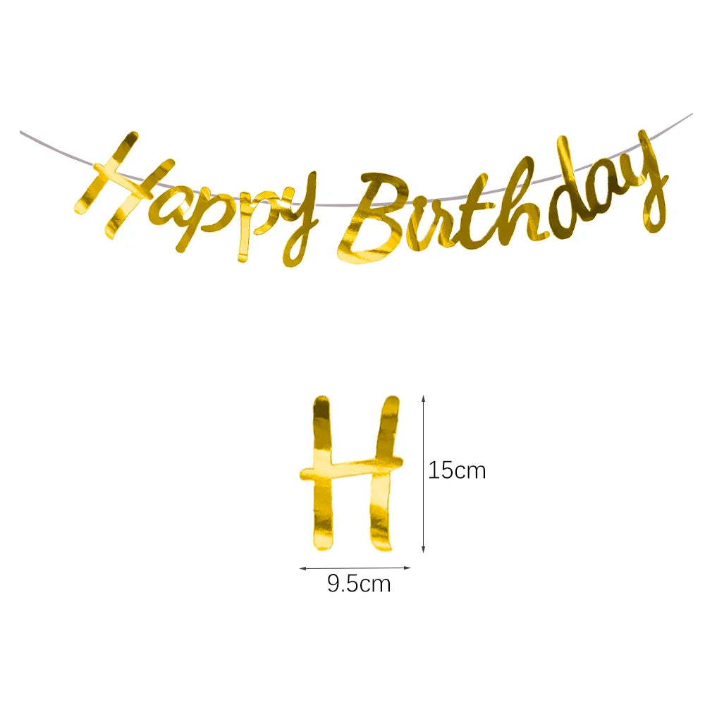 Set di stoviglie usa e getta per compleanno in oro nero, piatti di carta, tazze, tovaglioli, tovaglie, decorazione per feste di buon compleanno per adulti, matrimonio