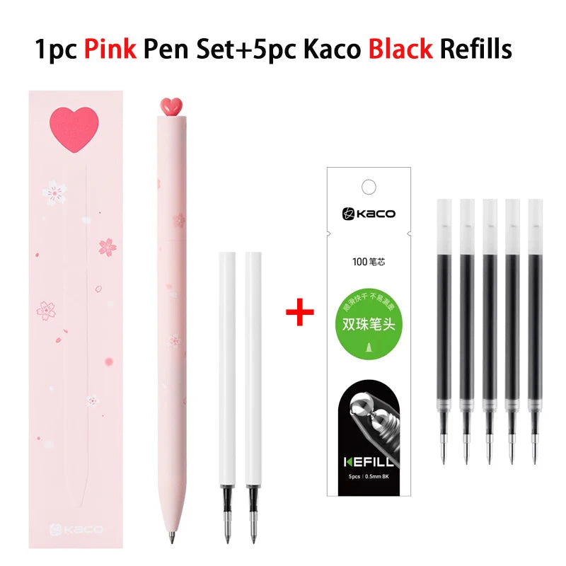 KACO Galaxy Gel Pens FIRST Heart Star Series Rotary Signature Pen Set, 0.5mm Gift Boxes, Students Brush Exam Writing Stationery