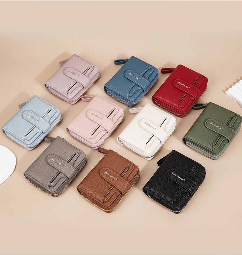 Portafoglio da Donna Baellerry Elegante con Chiusura a Zip, Multifunzionale con Protezione RFID, 6 Scomparti per Carte e Tasca per Monete, Regalo Minimalista
