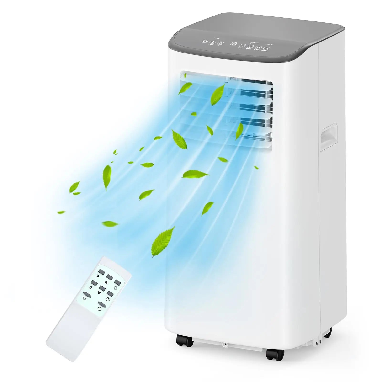 Condizionatori d'aria portatili da 8.000 BTU, unità AC portatile con funzione di raffreddamento, ventilazione, deumidificatore, modalità sleep, condizionatore d'aria portatile 4-in-1, timer 24 ore, telecomando e kit di inst