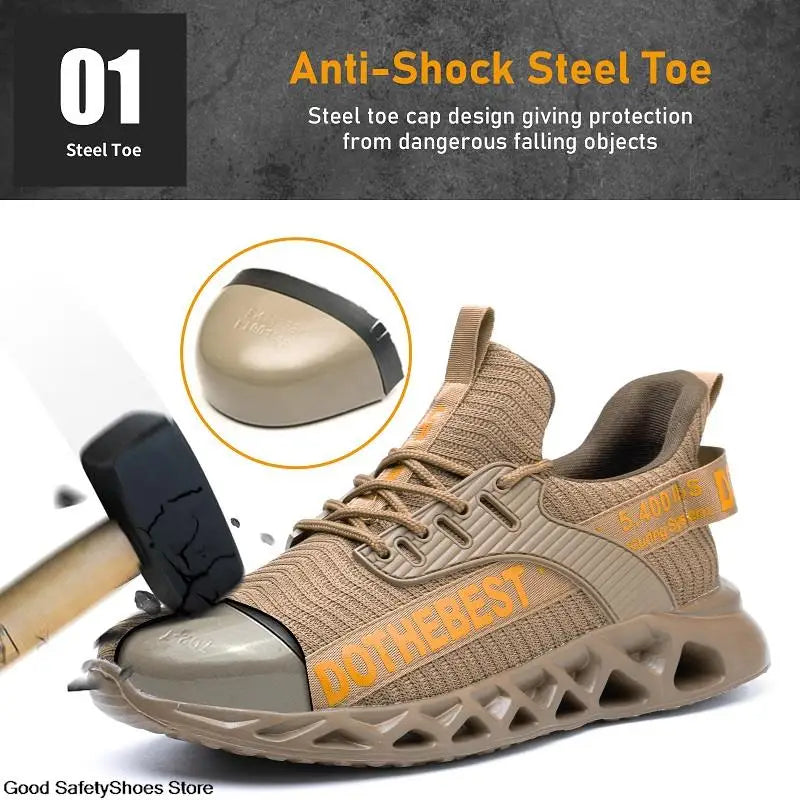 Scarpe antinfortunistiche da uomo per scarpe da ginnastica da lavoro donna uomo scarpe da lavoro con punta in acciaio scarpe protettive di sicurezza leggere anti-sfondamento anti-perforazione