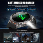 2025 Nuovo originale Stratos 4 GPS Smartwatch 1.43 "AMOLED HD Schermo Bussola Altimetro barometrico Torcia Chiamate vocali SmartWatch