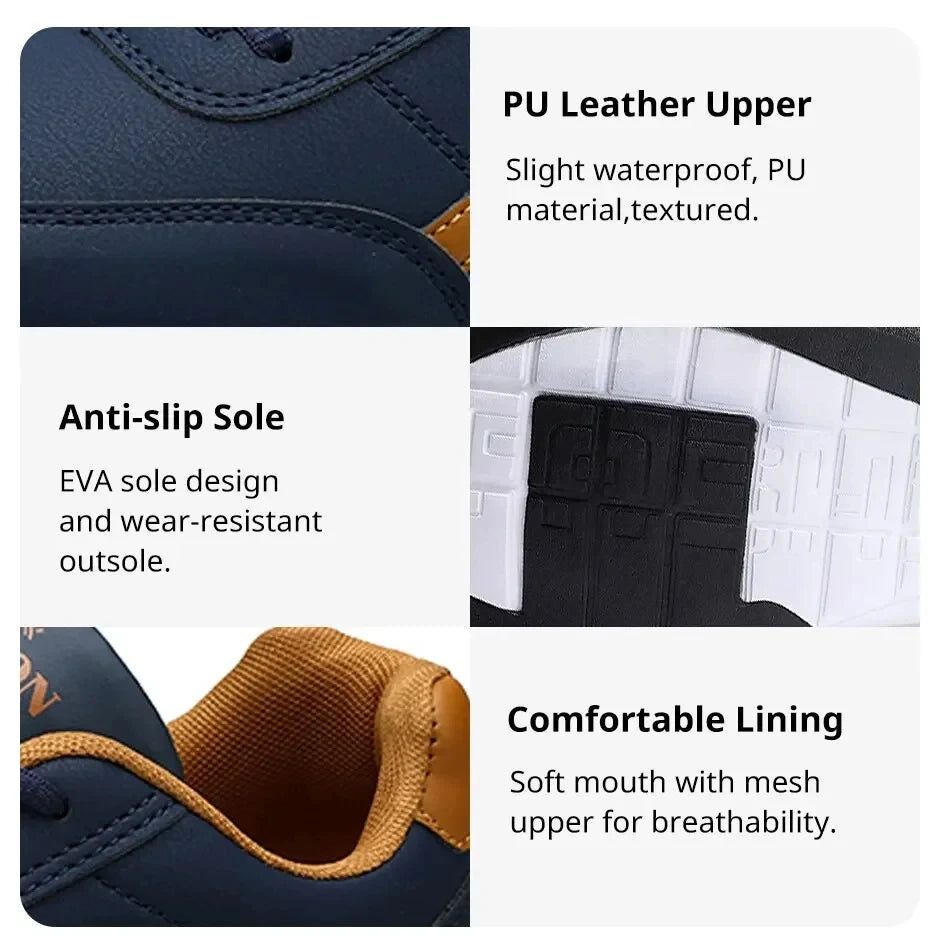 Scarpe da ginnastica da uomo Scarpe casual sportive Scarpe da passeggio da uomo in pelle per esterni Quattro stagioni Fondo morbido