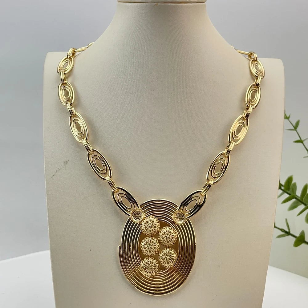 Fashion Jewelry Sets for Women African Nigerian Bridal Wedding Costume Jewelry Party Necklace Gift FHK29258