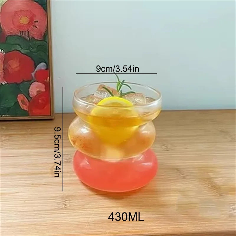 Ins Style tazza di vetro trasparente irregolare tazza da caffè resistente al calore bevande estive succo di birra tazza di acqua al latte tazze di vetro da Cocktail