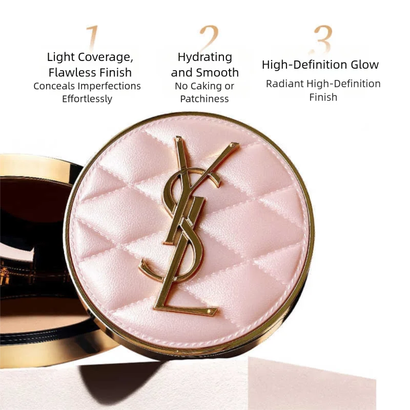 YSL Le Cushion Encre De Peau Fondotinta Cushion in Pelle Rosa B10 B20, Luminoso e Opaco, Lunga Durata, Copertura Impeccabile