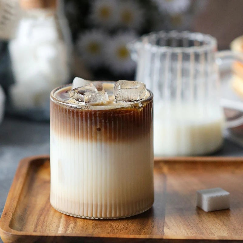 1/6 pezzi tazza di vetro giapponese tazza di vetro per caffè al latte tazza trasparente birra ins tazza di acqua potabile accessorio da cucina tazze di vetro per acqua