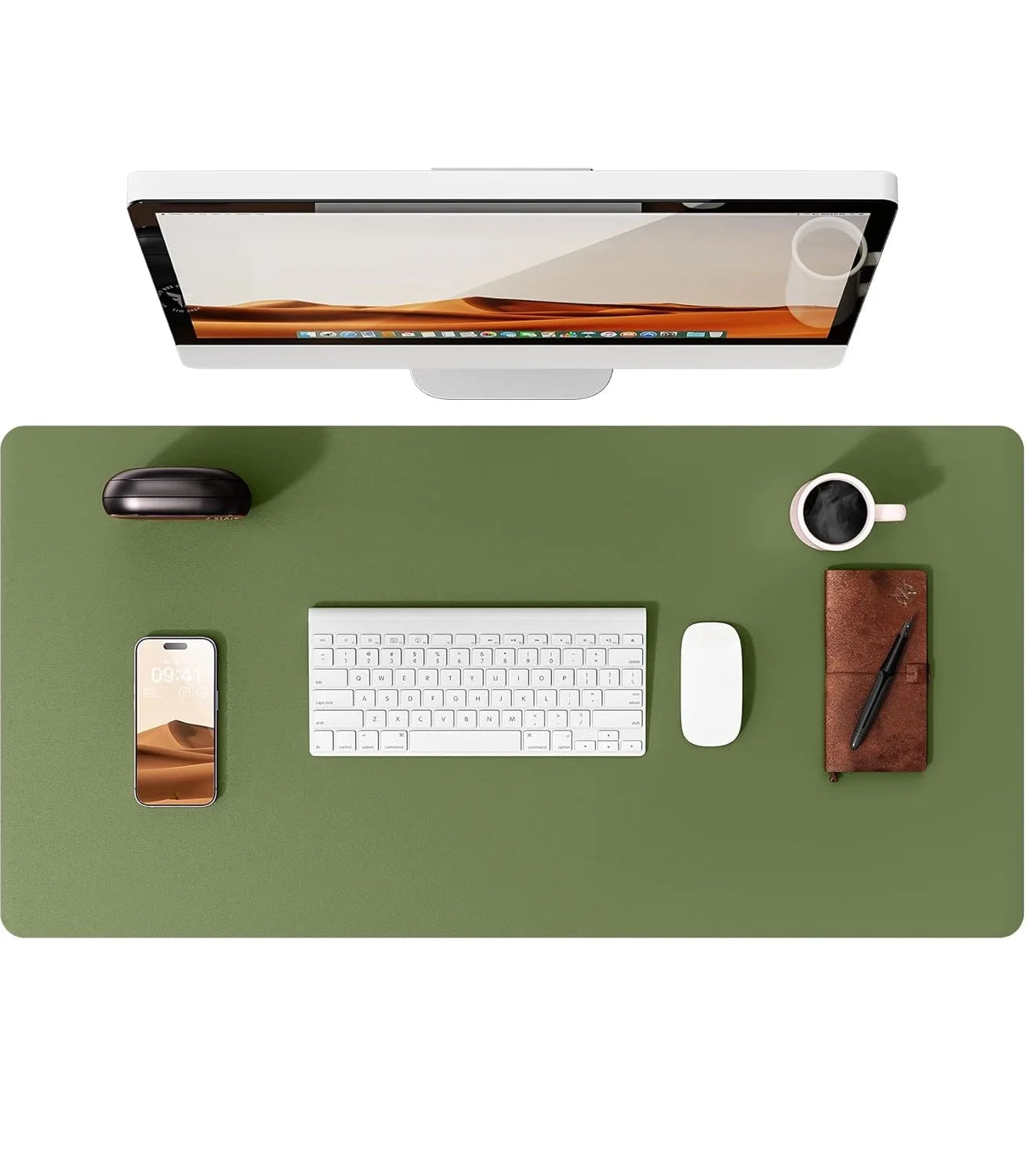 Tappetino Per Mouse Grande In Pelle PU Antiscivolo Per Scrivania E Laptop
