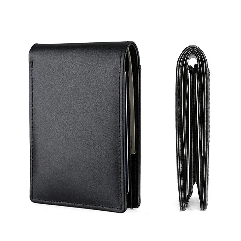 Portafoglio da uomo in pelle RFID, portafoglio minimalista in microfibra, porta carte di credito, mini portafogli da donna